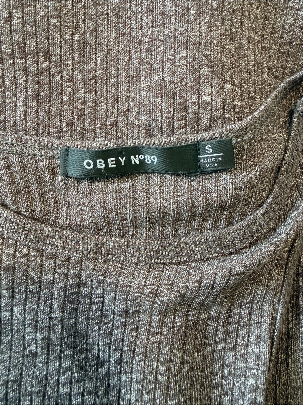 Obey Gray Ribbed Logo Racerback Tank - Picture 3 of 6